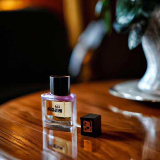Chai nước hoa Dior Sauvage đặt trên bàn gỗ trong căn phòng sang trọng.