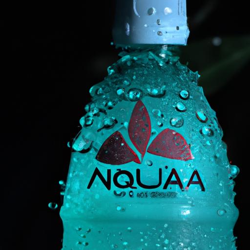 Hình ảnh chai nước hoa nam Aqua với giọt nước chảy xuống
