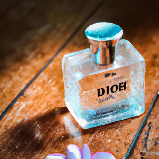 Chai nước hoa nam Dior nằm trên bàn gỗ với thiết kế sang trọng và hương thơm quyến rũ.