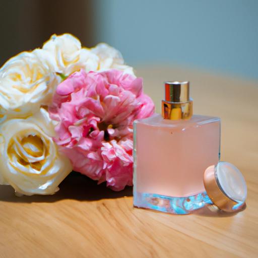 Chai nước hoa possess nữ kết hợp với bó hoa tươi tạo nên một mùi hương tinh tế và sang trọng