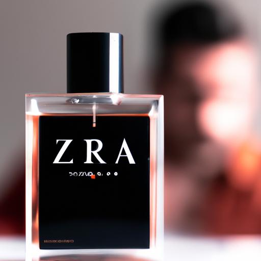 Gần cận chai nước hoa Zara Man với một người đàn ông ở phía sau.