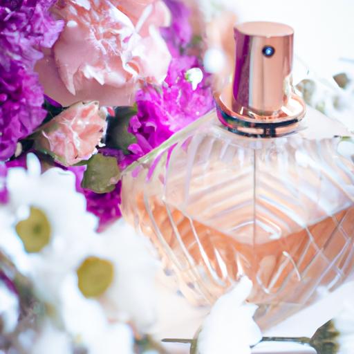 Chi tiết chai nước hoa Dior nữ chính hãng đặt bên cạnh hoa tươi