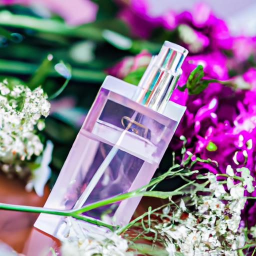 Chai nước hoa Dior nữ được xịt trực tiếp lên một bông hoa