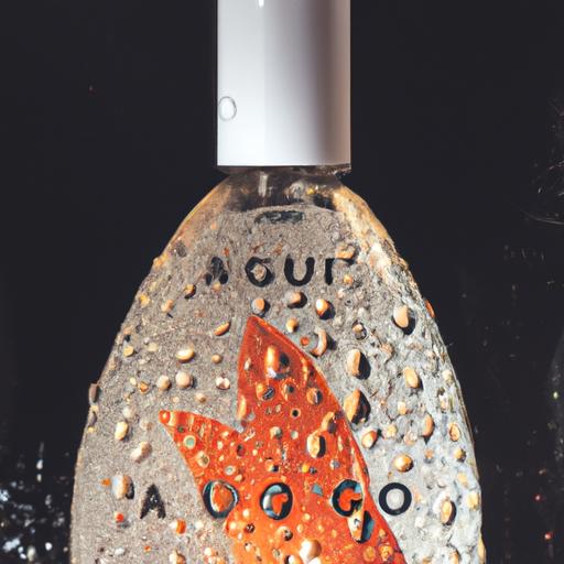 Gần cận chi tiết chai nước hoa nam Acqua Di Gio với những giọt nước rơi trên bề mặt
