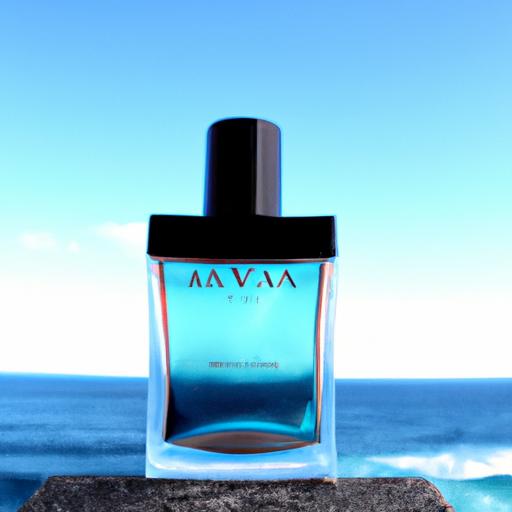 Chai nước hoa Aqva Pour Homme trên nền biển xanh