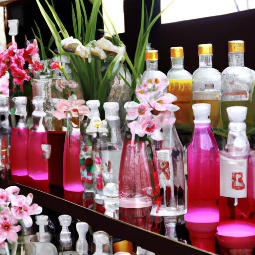 Những chai nước hoa Shimang đa dạng được trưng bày trên kệ