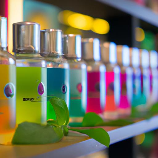 Những chai nước hoa 100ml đầy màu sắc đang chờ đợi để được sử dụng.