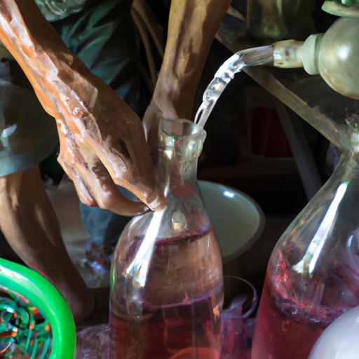 Chai nước hoa đang được sản xuất tại Workshop Nước Hoa